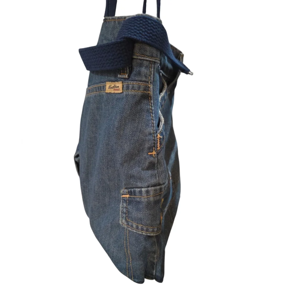 Handmade Upcycled Y2K Levi Strauss Denim Shoulder Bag with Butterfly Embroidery